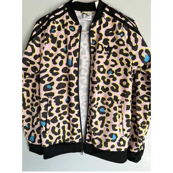 adidas Other - ADIDAS ORIGINALS LZ Pink Leopard Print SST Superstar Track Jacket Large 13-14y